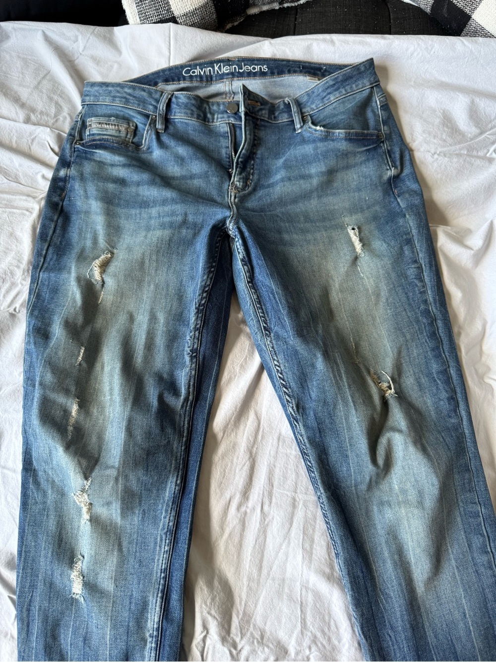 Calvin Klein Jeans Light Blue Skinny Distressed Denim